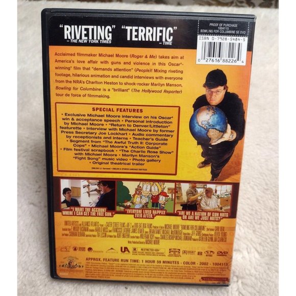 Bowling for Columbine (DVD, 2002) Michael Moore 2 Disks Excellent Condition - Picture 2 of 5